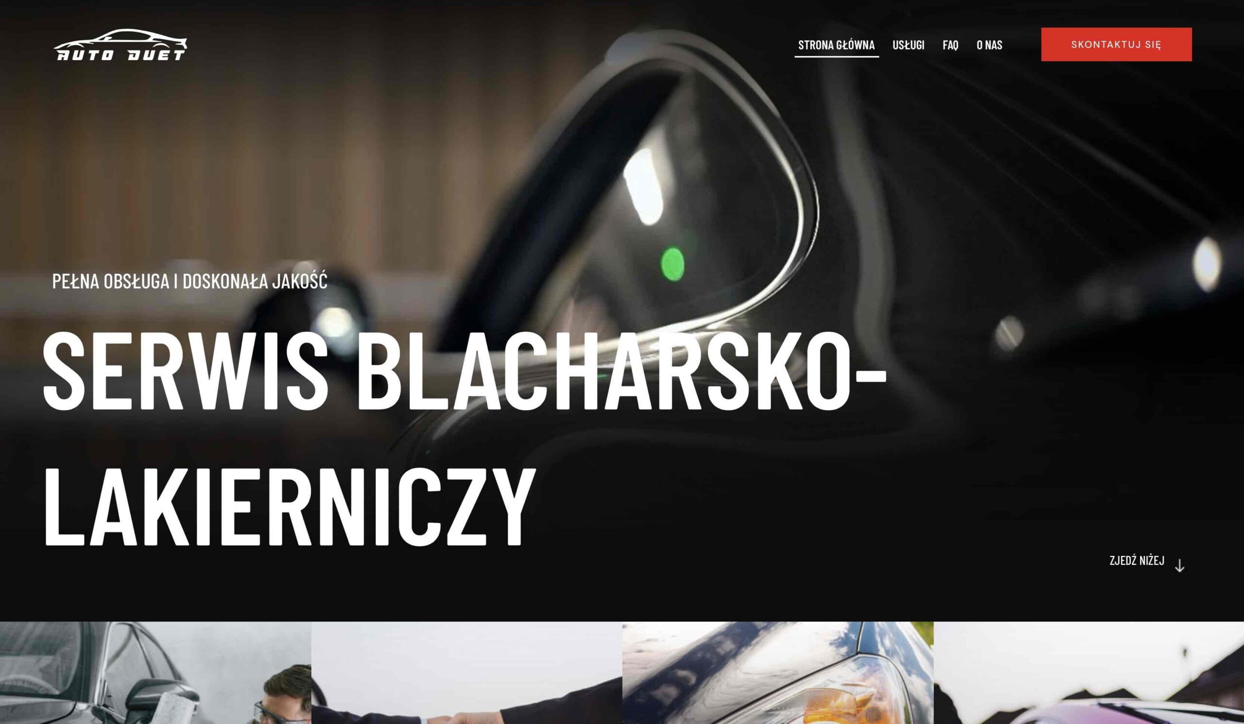 Witryna serwisu Auto Duet 24 – blacharstwo i lakiernictwo, Augustów