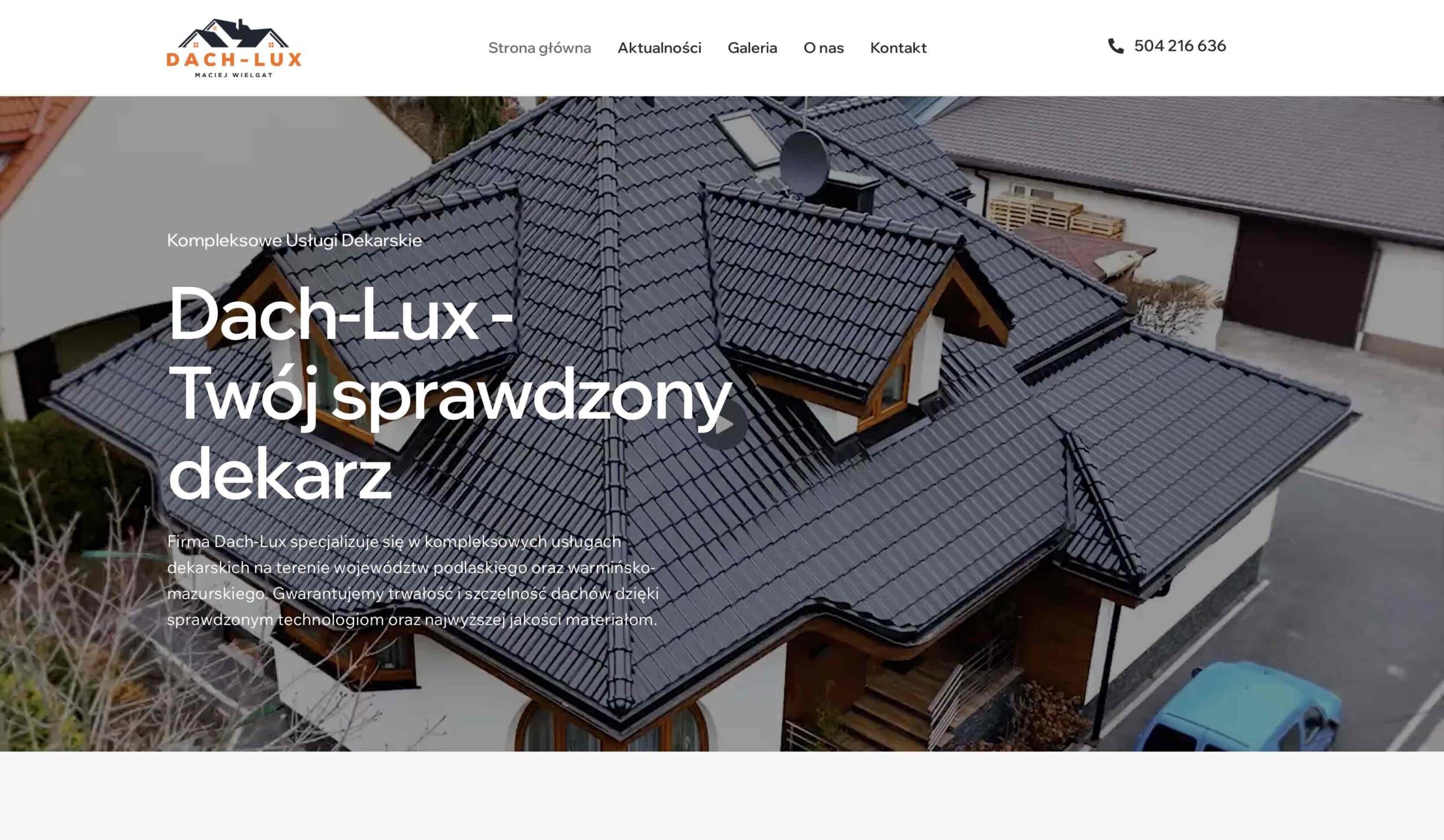 Strona firmy Dach Lux – usługi dekarskie w Augustowie