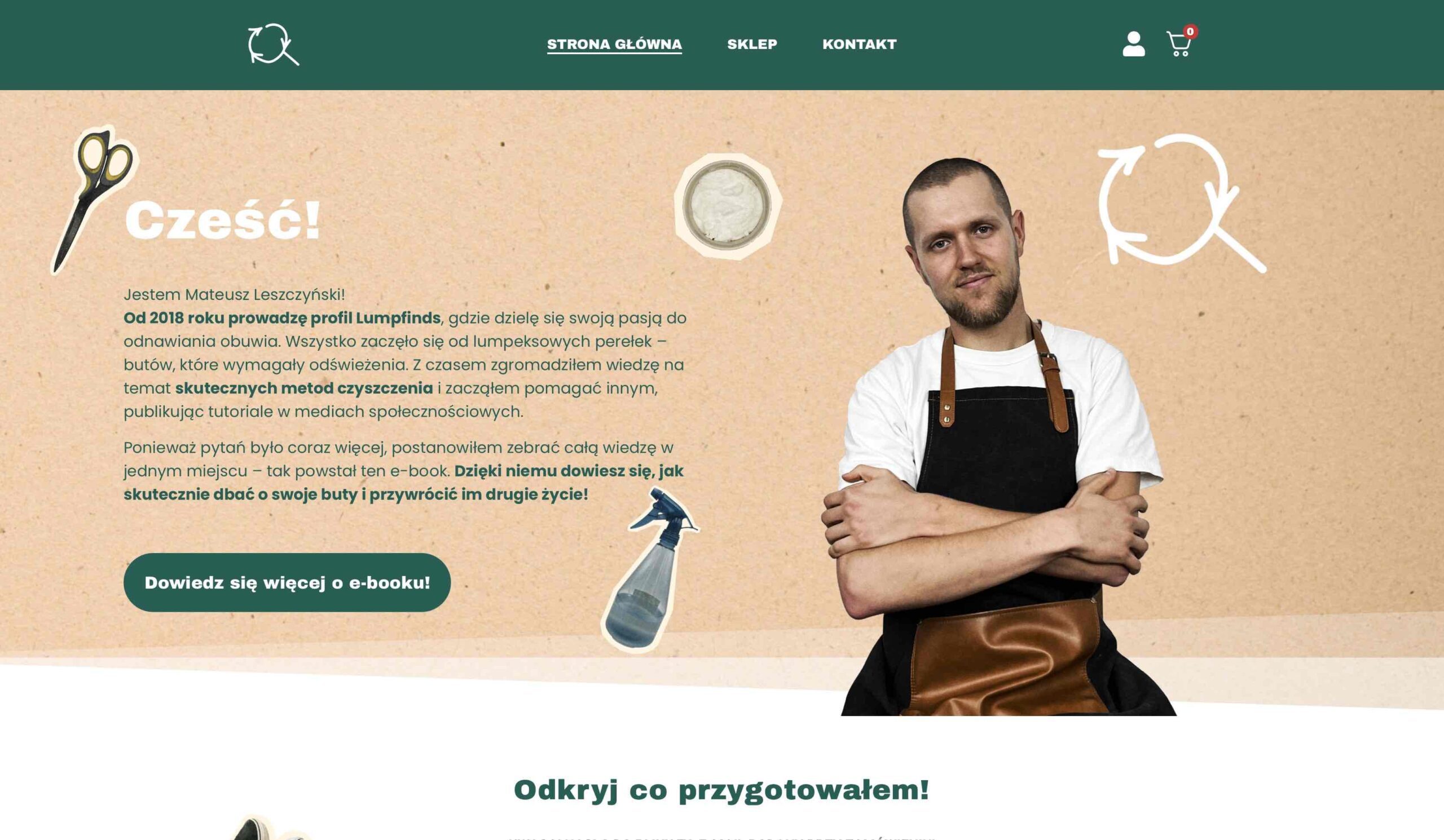 Strona promująca eBook Lump Finds – moda z drugiej ręki