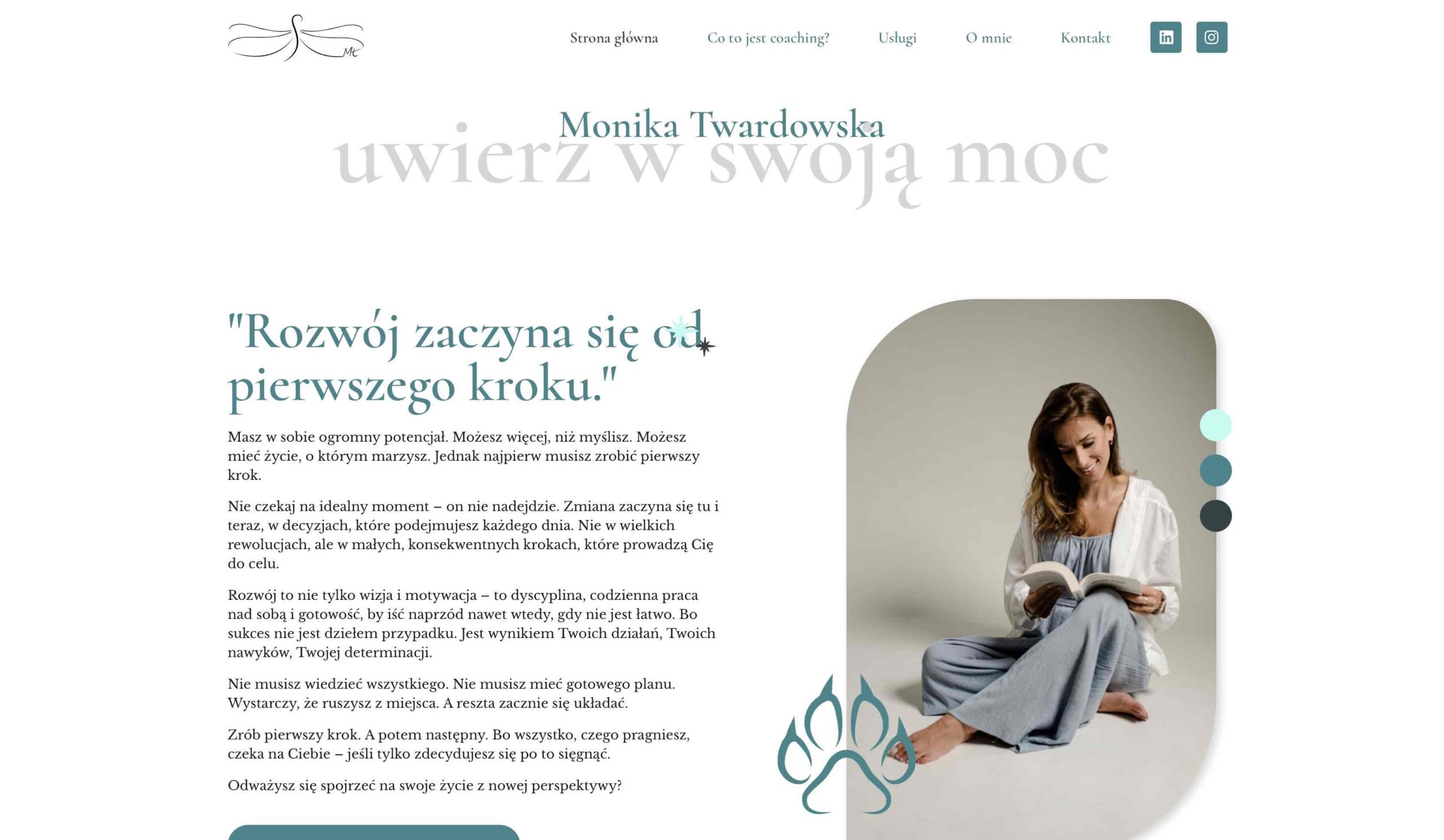 Strona coacha Moniki Twardowskiej – oferta i kontakt