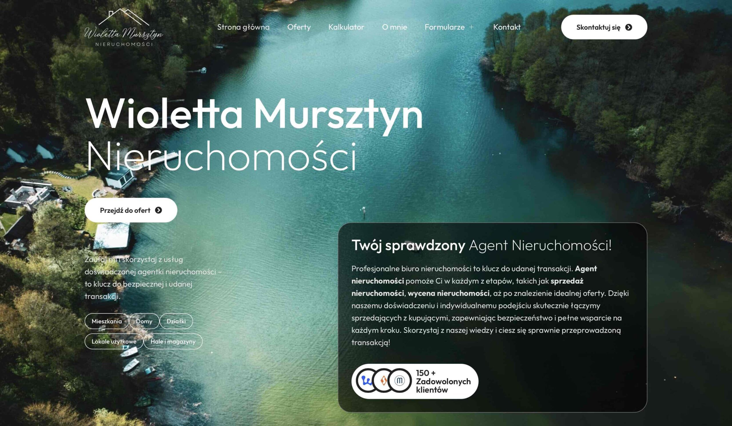 Witryna biura nieruchomości Wioletty Mursztyn – Augustów