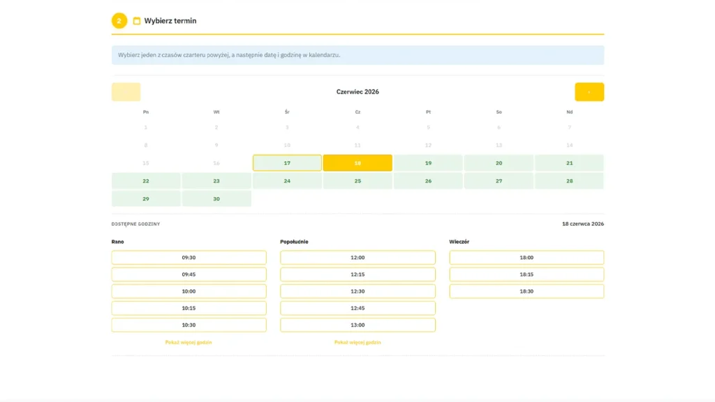 go yellow - strona internetowa z systemem rezerwacji online