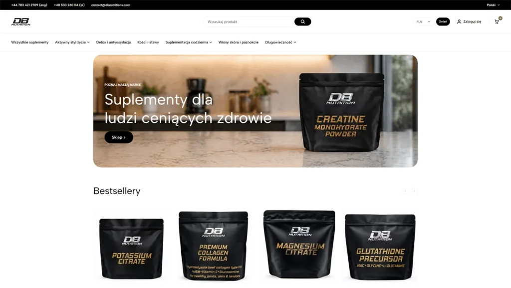 db nutrition - wielojęzyczny sklep internetowy z suplementami